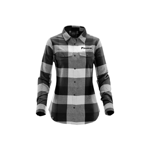 Ladies Logan Snap Front Plaid Shirt - Image 3