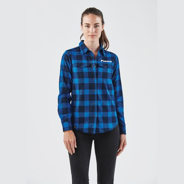 Ladies Logan Snap Front Plaid Shirt