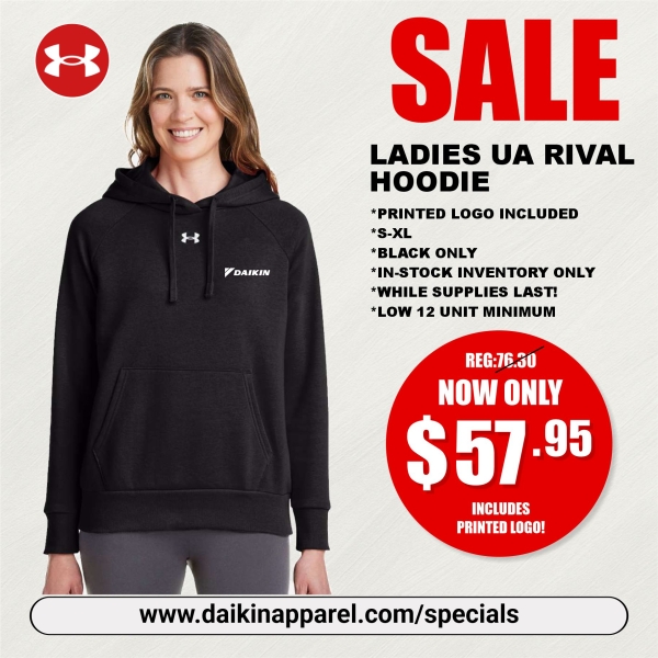 SALE - Ladies Under Armour Rival Hoodie